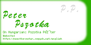 peter pszotka business card